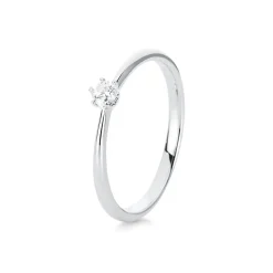 Solitär Ring Damenring aus 950 Platin mit Diamant Brillant 0,25 Ct 6er-Krappe