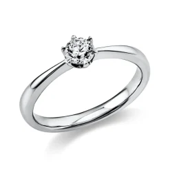 Solitär Ring Damenring aus 950 Platin mit Diamant Brillant 0,30 Ct. 6er-Krappe