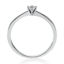 Solitär Ring Damenring aus 950 Platin mit Diamant Brillant 0,15 Ct 6er-Krappe