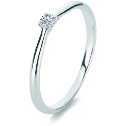 Solitär Ring Damenring aus 950 Platin mit Diamant Brillant 0,10 Ct. 4er-Krappe