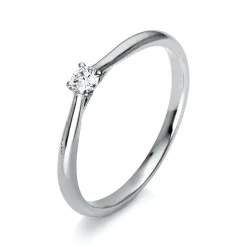 Solitär Ring Damenring aus 950 Platin mit Diamant Brillant 0,10 Ct. 4er-Krappe