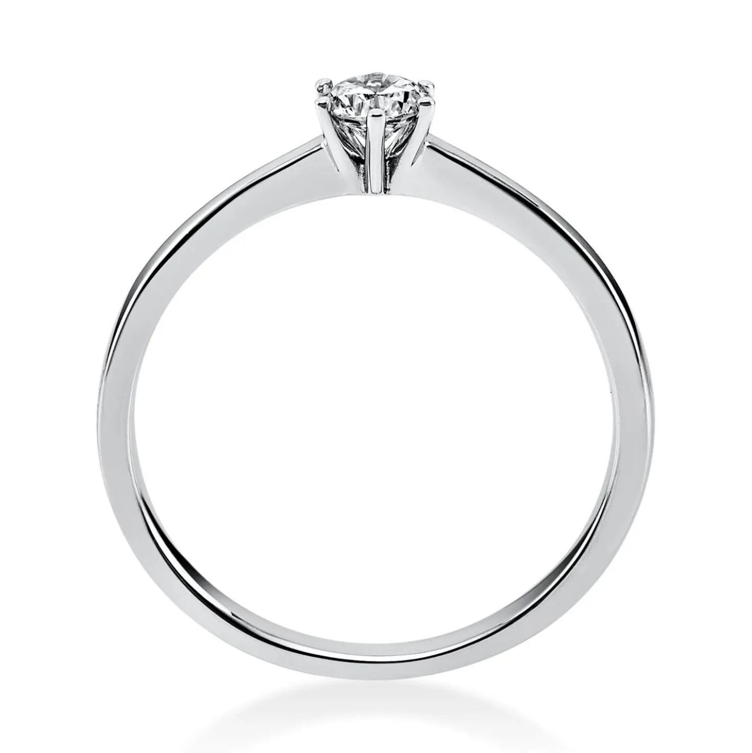 Solitär Ring Damenring aus 950 Platin mit Diamant Brillant 0,20 Ct. 6er-Krappe