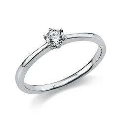 Solitär Ring Damenring aus 950 Platin mit Diamant Brillant 0,20 Ct. 6er-Krappe