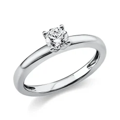 Solitär Ring Damenring aus 950 Platin mit Diamant Brillant 0,40 Ct. 4er-Krappe