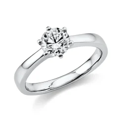 Solitär Ring Damenring aus 950 Platin mit Diamant Brillant 0,70 Ct. 6er-Krappe