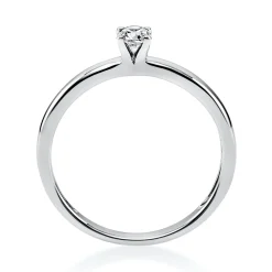 Solitär Ring Damenring aus 950 Platin mit Diamant Brillant 0,15 Ct 4er-Krappe