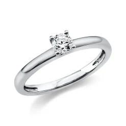 Solitär Ring Damenring aus 950 Platin mit Diamant Brillant 0,25 Ct 4er-Krappe