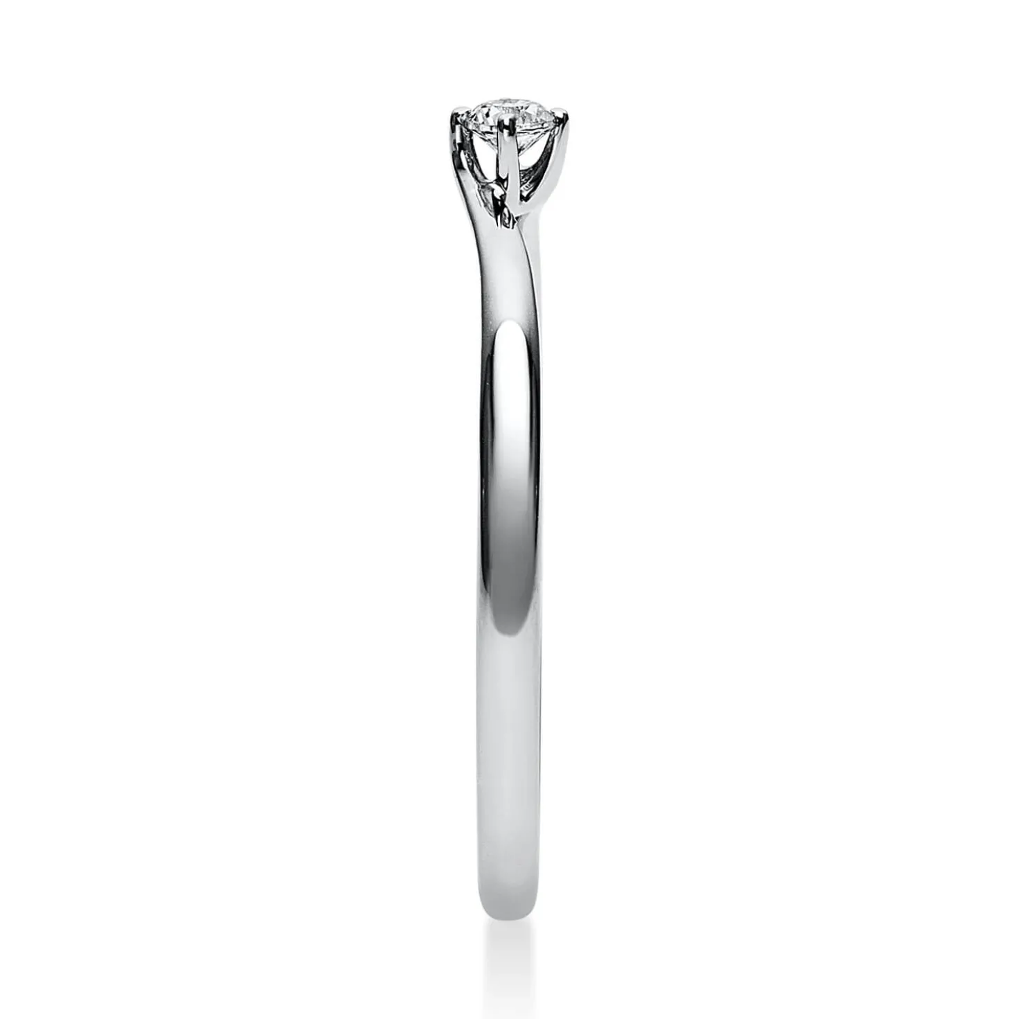 Solitär Ring Damenring aus 950 Platin mit Diamant Brillant 0,05 Ct 4er-Krappe