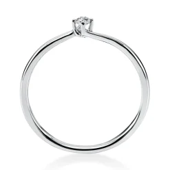 Solitär Ring Damenring aus 950 Platin mit Diamant Brillant 0,05 Ct 4er-Krappe