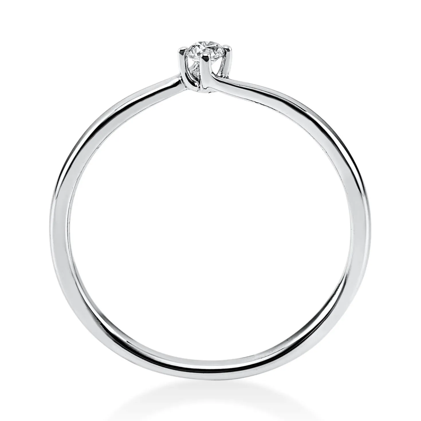 Solitär Ring Damenring aus 950 Platin mit Diamant Brillant 0,05 Ct 4er-Krappe