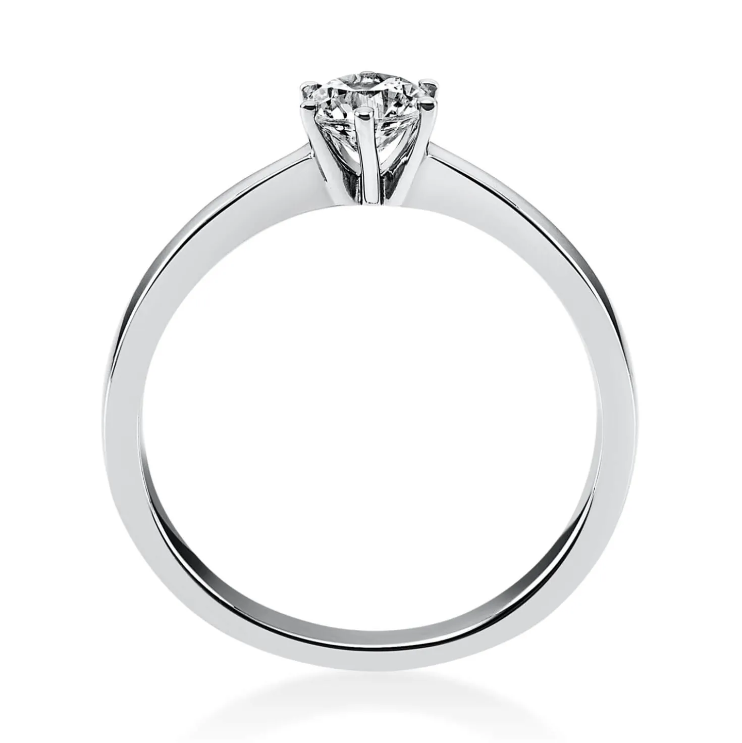Solitär Ring Damenring aus 950 Platin mit Diamant Brillant 0,40 Ct. 6er-Krappe