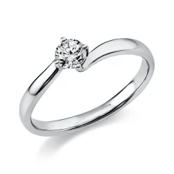Solitär Ring Damenring aus 950 Platin mit Diamant Brillant 0,25 Ct 4er-Krappe