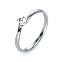 Solitär Ring Damenring aus 950 Platin mit Diamant Brillant 0,20 Ct. 4er-Krappe