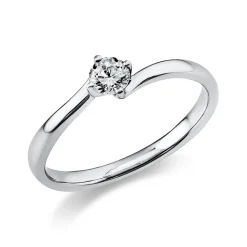 Solitär Ring Damenring aus 950 Platin mit Diamant Brillant 0,20 Ct. 4er-Krappe