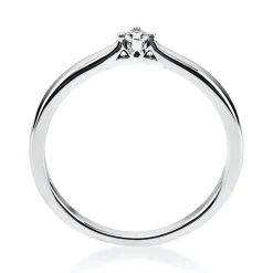 Solitär Ring Damenring aus 950 Platin mit Diamant Brillant 0,05 Ct 4er-Krappe
