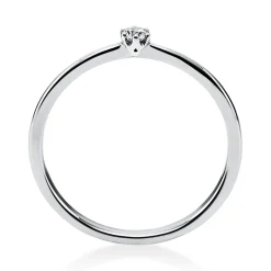 Solitär Ring Damenring aus 950 Platin mit Diamant Brillant 0,05 Ct 6er-Krappe
