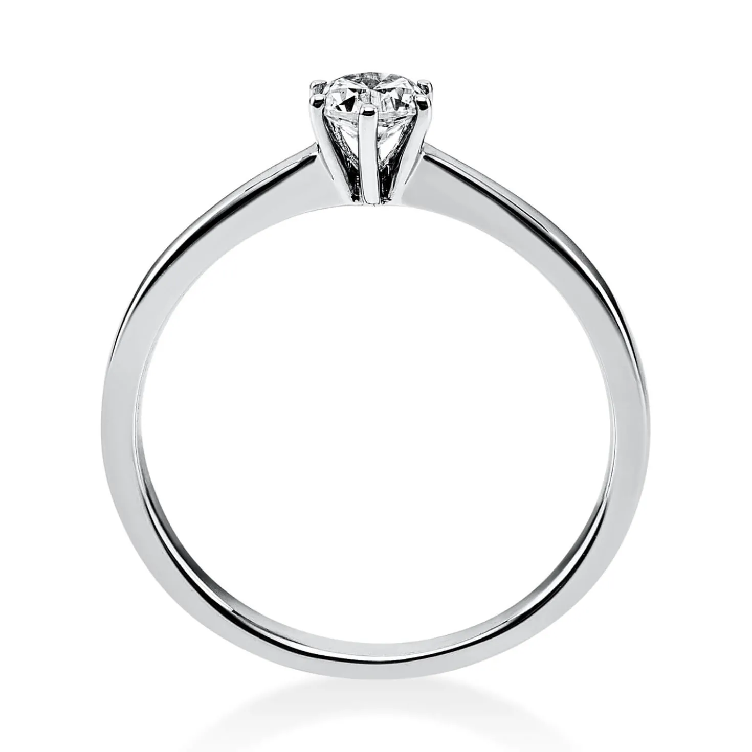 Solitär Ring Damenring aus 950 Platin mit Diamant Brillant 0,25 Ct 6er-Krappe