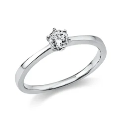 Solitär Ring Damenring aus 950 Platin mit Diamant Brillant 0,25 Ct 6er-Krappe