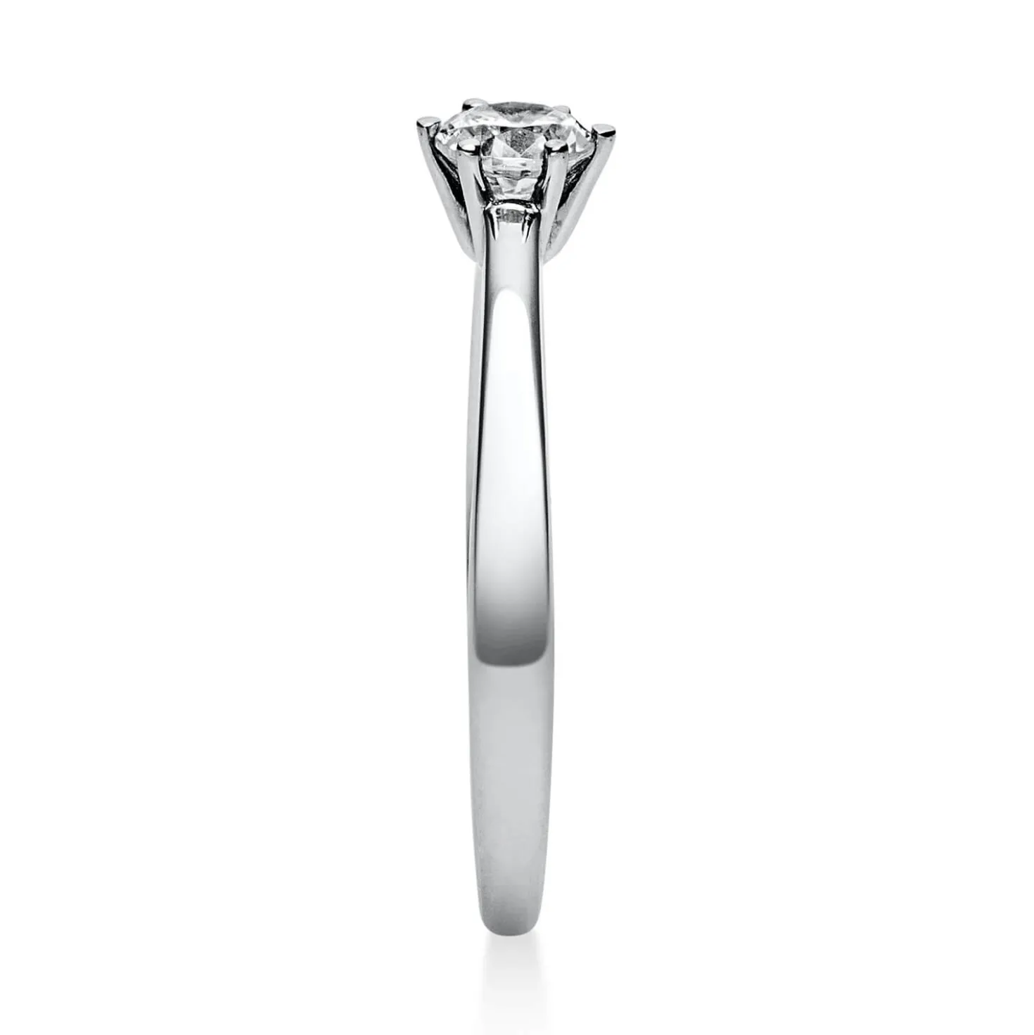 Solitär Ring Damenring aus 950 Platin mit Diamant Brillant 0,30 Ct. 6er-Krappe