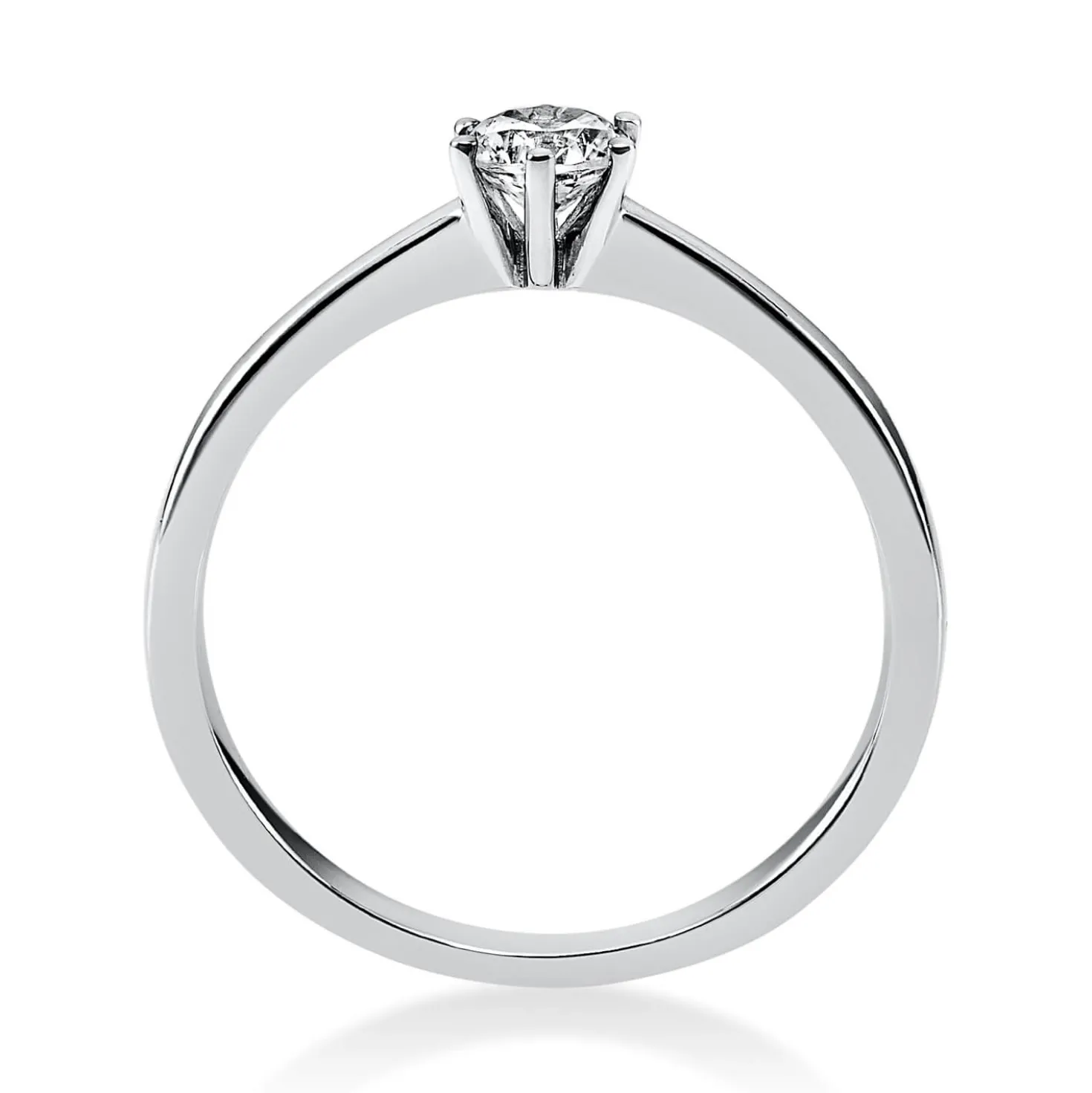 Solitär Ring Damenring aus 950 Platin mit Diamant Brillant 0,30 Ct. 6er-Krappe