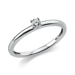Solitär Ring Damenring aus 950 Platin mit Diamant Brillant 0,10 Ct. 4er-Krappe