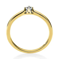 Solitär Ring Damenring 585 Gold Gelbgold Diamant Brillant 0,10 Ct. 4er-Krappe