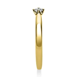 Solitär Ring Damenring 585 Gold Gelbgold Diamant Brillant 0,10 Ct. 4er-Krappe
