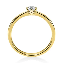 Solitär Ring Damenring 750 Gold Gelbgold Diamant Brillant 0,20 Ct. 6er-Krappe