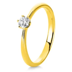 Solitär Ring Damenring 585 Gold Gelbgold Diamant Brillant 0,20 Ct. 6er-Krappe