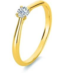 Solitär Ring Damenring 585 Gold Gelbgold Diamant Brillant 0,20 Ct. 4er-Krappe