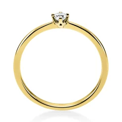 Solitär Ring Damenring 750 Gold Gelbgold Diamant Brillant 0,10 Ct. 6er-Krappe