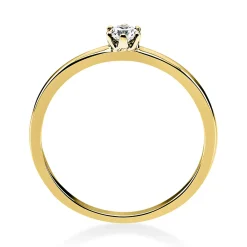 Solitär Ring Damenring 585 Gold Gelbgold Diamant Brillant 0,10 Ct. 6er-Krappe