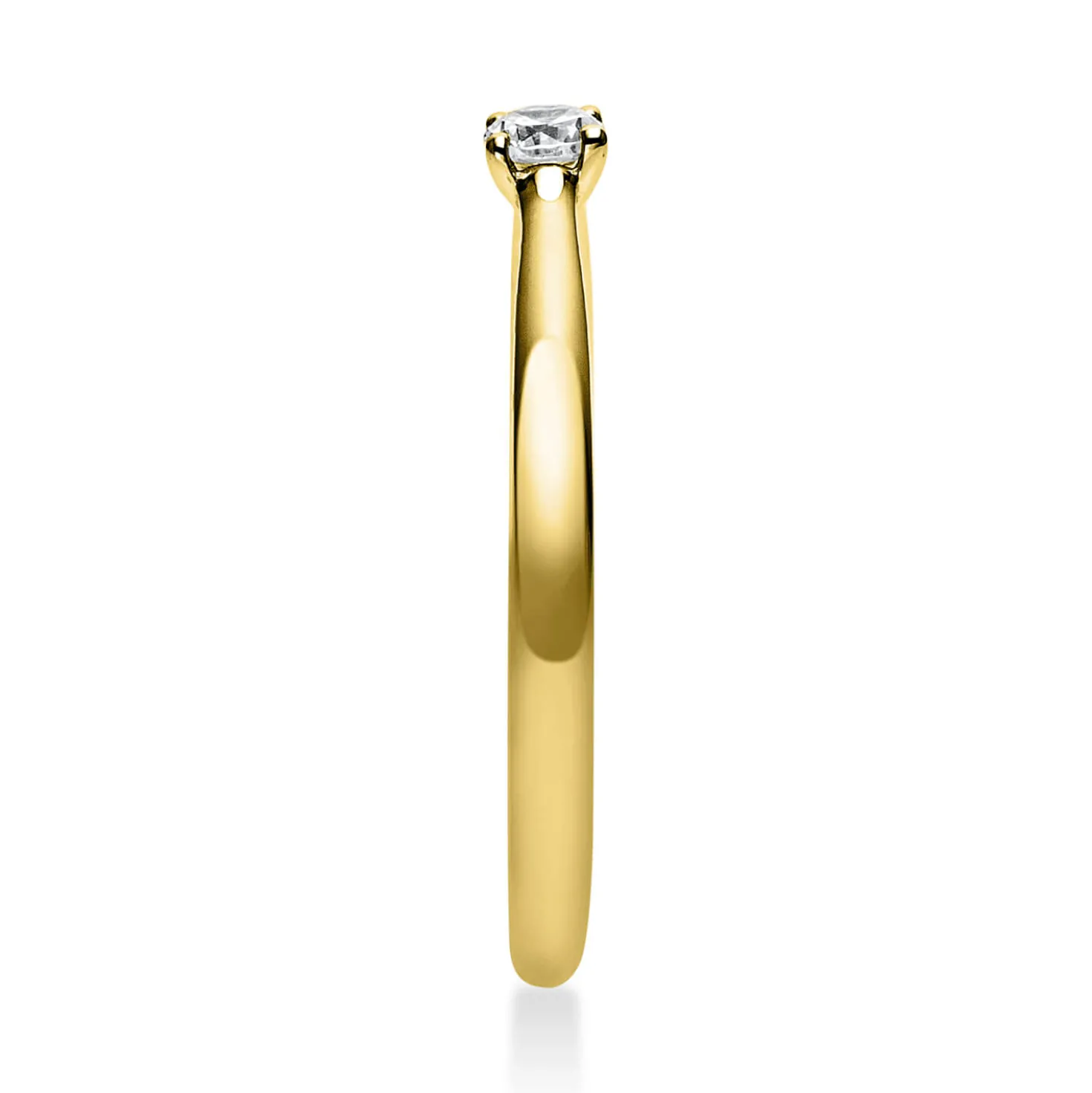 Solitär Ring Damenring 585 Gold Gelbgold Diamant Brillant 0,10 Ct. 4er-Krappe