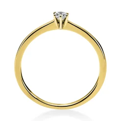 Solitär Ring Damenring 585 Gold Gelbgold Diamant Brillant 0,10 Ct. 6er-Krappe