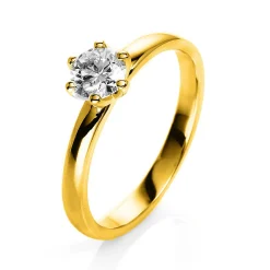 Solitär Ring Damenring 585 Gold Gelbgold Diamant Brillant 0,70 Ct. 6er-Krappe