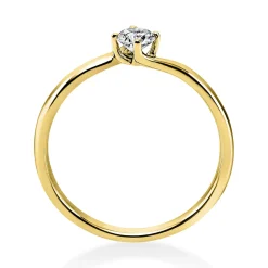 Solitär Ring Damenring 585 Gold Gelbgold Diamant Brillant 0,20 Ct. 4er-Krappe