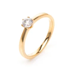 Solitär Ring Damenring 585 Gold Gelbgold Diamant Brillant 0,40 Ct. 6er-Krappe