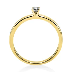 Solitär Ring Damenring 585 Gold Gelbgold Diamant Brillant 0,10 Ct. 4er-Krappe