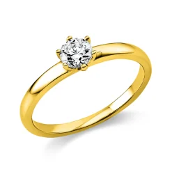 Solitär Ring Damenring 750 Gold Gelbgold Diamant Brillant 0,30 Ct. 6er-Krappe