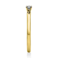 Solitär Ring Damenring 750 Gold Gelbgold Diamant Brillant 0,10 Ct. 4er-Krappe