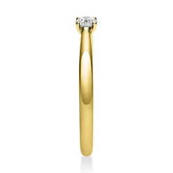 Solitär Ring Damenring 750 Gold Gelbgold mit Diamant Brillant 0,15 Ct 4er-Krappe