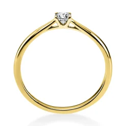 Solitär Ring Damenring 750 Gold Gelbgold mit Diamant Brillant 0,15 Ct 4er-Krappe