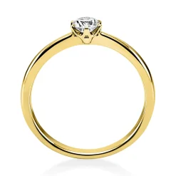 Solitär Ring Damenring 750 Gold Gelbgold mit Diamant Brillant 0,25 Ct 6er-Krappe