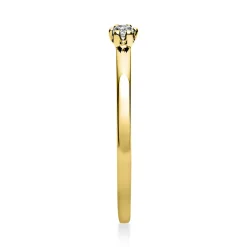 Solitär Ring Damenring 750 Gold Gelbgold mit Diamant Brillant 0,05 Ct 6er-Krappe