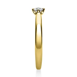 Solitär Ring Damenring 750 Gold Gelbgold mit Diamant Brillant 0,15 Ct 4er-Krappe
