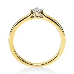 Solitär Ring Damenring 585 Gold Gelbgold mit Diamant Brillant 0,15 Ct 4er-Krappe