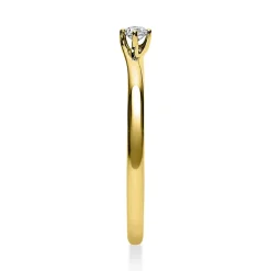 Solitär Ring Damenring 750 Gold Gelbgold mit Diamant Brillant 0,05 Ct 4er-Krappe