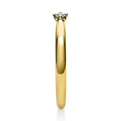 Solitär Ring Damenring 585 Gold Gelbgold mit Diamant Brillant 0,05 Ct 4er-Krappe
