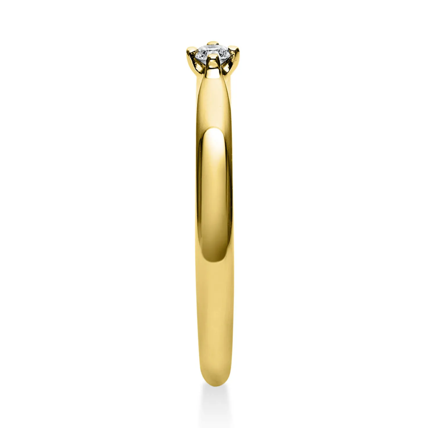 Solitär Ring Damenring 585 Gold Gelbgold mit Diamant Brillant 0,05 Ct 4er-Krappe