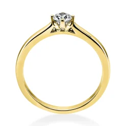 Solitär Ring Damenring 750 Gold Gelbgold mit Diamant Brillant 0,25 Ct 4er-Krappe